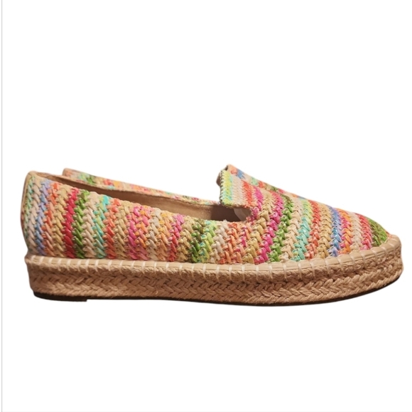 Joie Cara Colorful raffia espadrilles Woven Platform Sz9 Boho Coastal Cool Beach - Picture 1 of 8